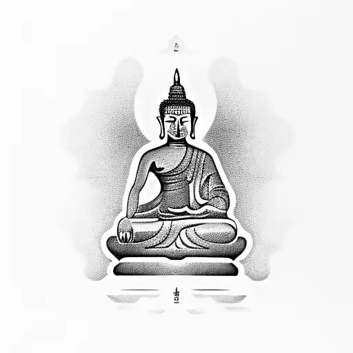 seated Buddha tattoo design idea