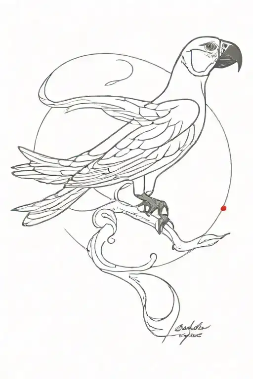 senegal parots mix with red of hannover dog breed tattoo design idea