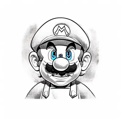 super mario tattoo design idea