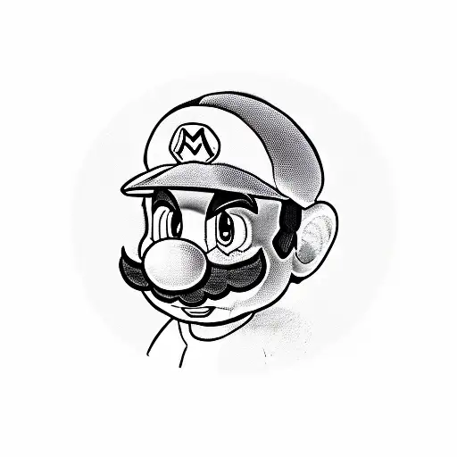 super mario tattoo design idea