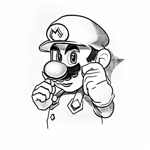super mario tattoo design idea