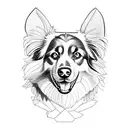 australian shepherd tattoo design idea
