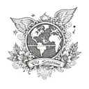 you are my sunshine with earth globe tattoo design idea