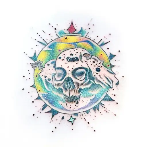 ripped skin with cosmic space under tattoo design idea