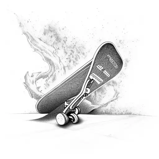 never gonna give u up man skate huge ramp tattoo design idea