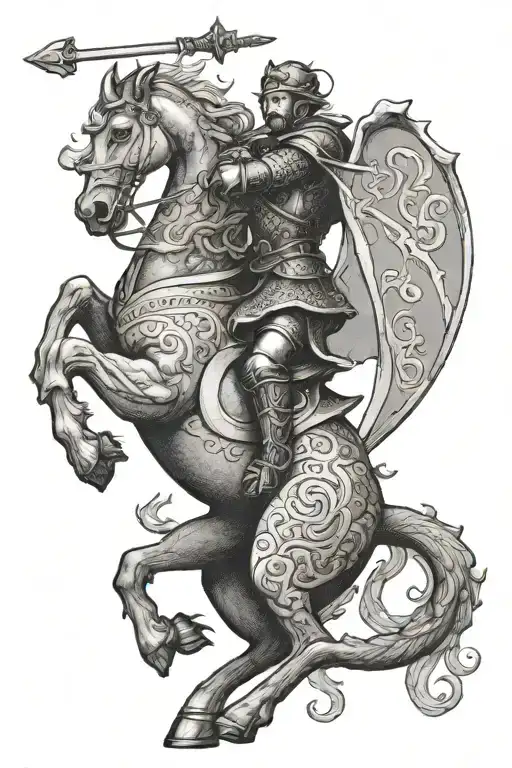 st george slaying the dragon  tattoo design idea