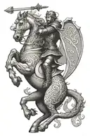 st george slaying the dragon  tattoo design idea