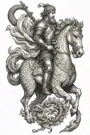 st george slaying the dragon  tattoo design idea