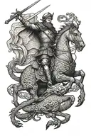 st george slaying the dragon  tattoo design idea