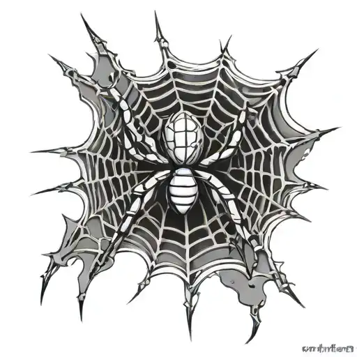 spider weaving a web tattoo design idea