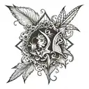 crazy life tattoo design idea