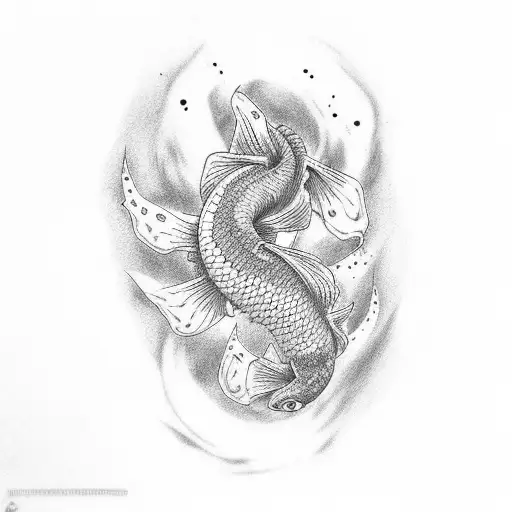 Pez koi transformándose en dragón  tattoo design idea