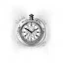 antique clock tattoo design idea