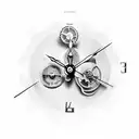 antique clock tattoo design idea