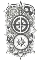 A tattoo design combining a compass and a heart to represent guidance and love for your family and hometown, with a touch of honesty and hard work tattoo design idea