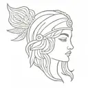 aphrodite inspired greek helm tattoo design idea