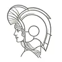 aphrodite inspired greek helm tattoo design idea