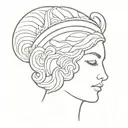 aphrodite inspired greek helm tattoo design idea