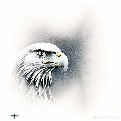 A realistic eagle perched on a stethoscope, representing your profession as a doctor and your admiration for eagles tattoo design idea