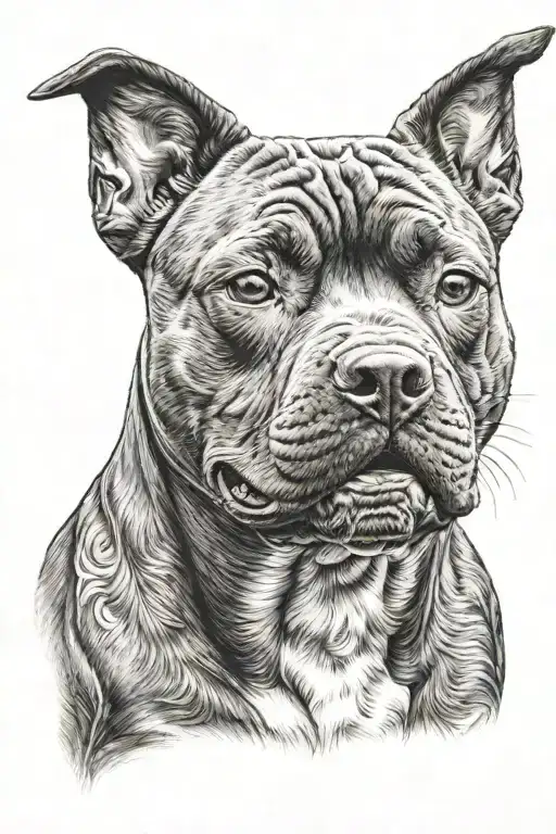 Staffordshire bull terrier   tattoo design idea