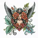 Leon Pepe Laura with heart tattoo design idea