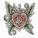 Leon Pepe Laura with heart tattoo design idea