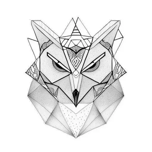 design a tattoo in a triangle with each side representing owl, wolf and octopus tattoo design idea