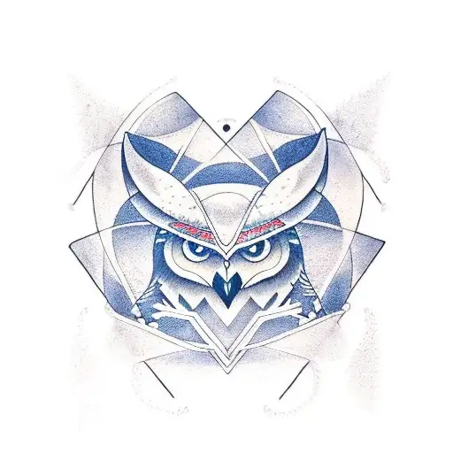 design a tattoo in a triangle with each side representing owl, wolf and octopus tattoo design idea