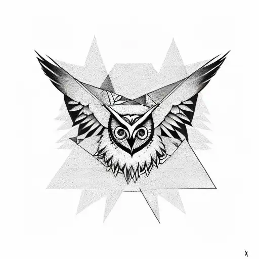design a tattoo in a triangle with each side representing owl, wolf and octopus tattoo design idea