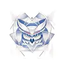 design a tattoo in a triangle with each side representing owl, wolf and octopus tattoo design idea