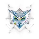 design a tattoo in a triangle with each side representing owl, wolf and octopus tattoo design idea