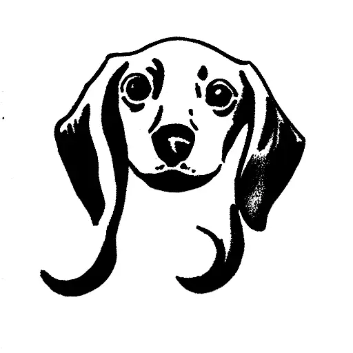 Dachshund long hair tattoo design idea