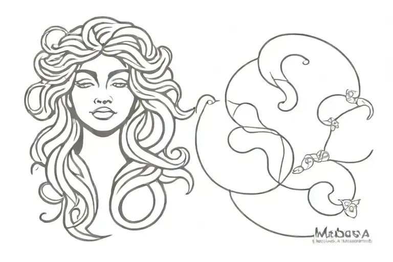 Medusa face tattoo design idea