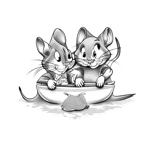 Tom & Jerry Musqueteers tattoo design idea