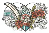 surf love freedom  tattoo design idea