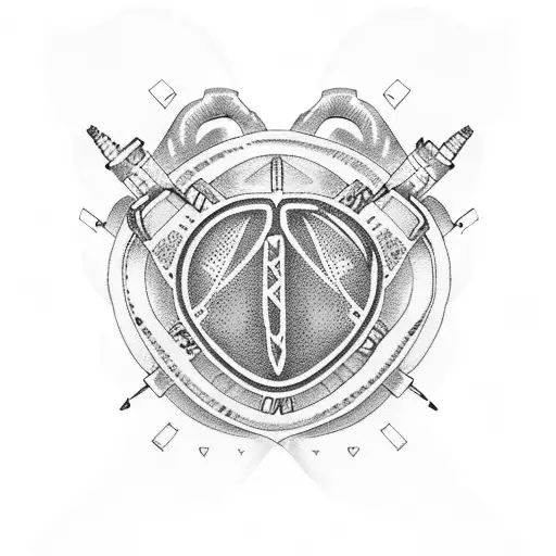 skydive CPR heart tattoo design idea