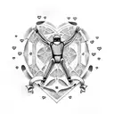 skydive CPR heart tattoo design idea