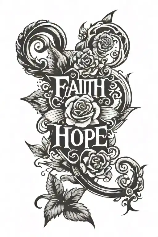 faith hope love tattoo design idea