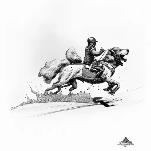 spaniel riding mountain bike  tattoo design idea