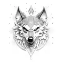 lobo espalda chica tattoo design idea