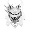 lobo espalda chica tattoo design idea