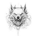 lobo espalda chica tattoo design idea