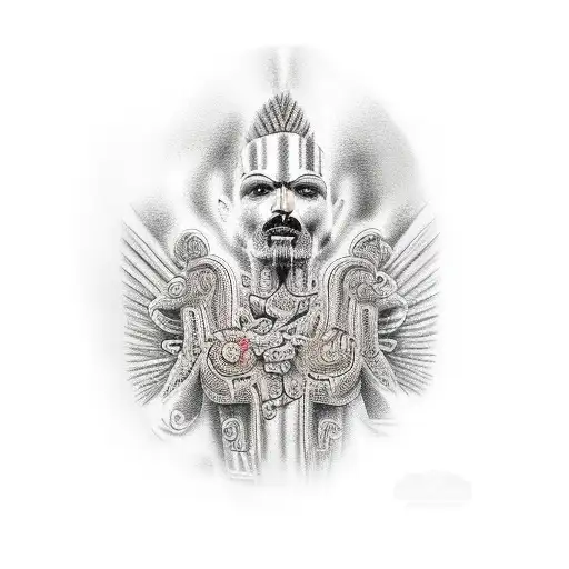 mexican god tattoo design idea