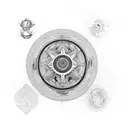 Yin and Yang with vairous icons and references to "The Wheel of Time" by Robert Jordan tattoo design idea