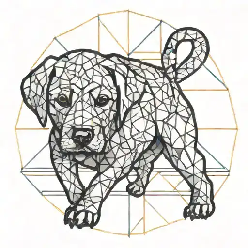 labrador baby sunrise tattoo design idea