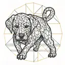 labrador baby sunrise tattoo design idea