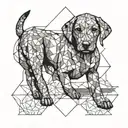 labrador baby sunrise tattoo design idea