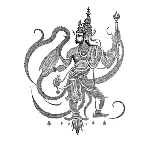 powerful lord vishnu tattoo design idea