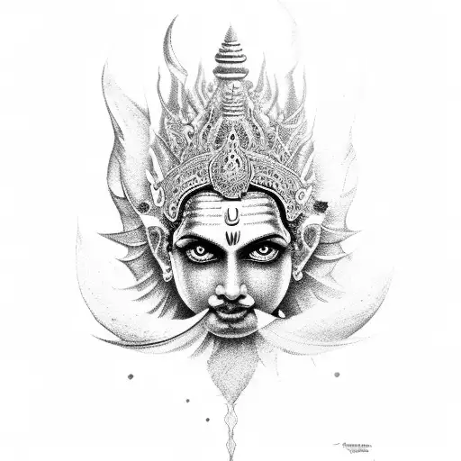 powerful lord vishnu tattoo design idea