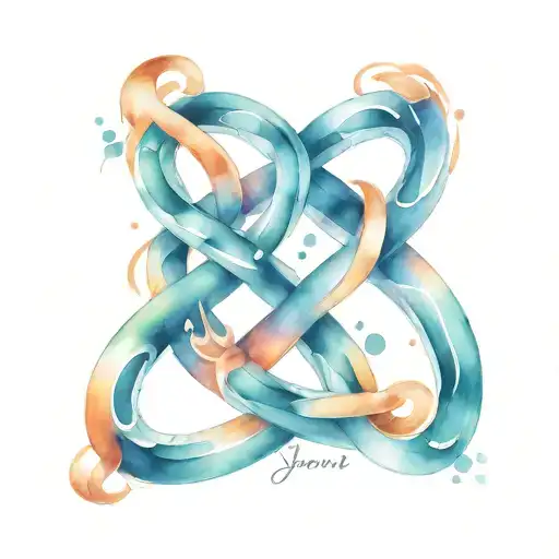 simple slim pretzel design incorporating symbol for perfect   tattoo design idea